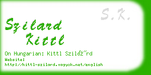 szilard kittl business card